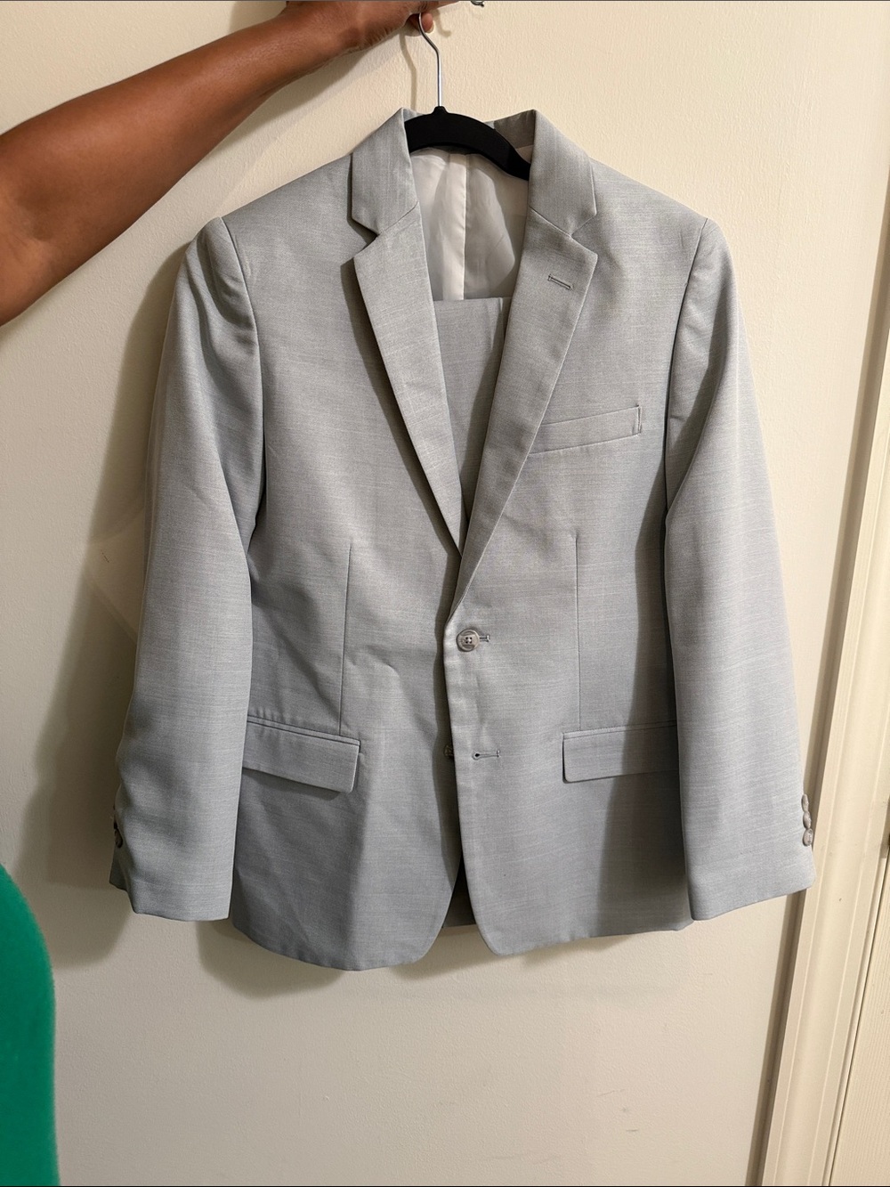 Banana Republic Light Gray Men's Single-Breasted Suit Jacket
